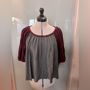 NWOT Free People draped baseball shirt
